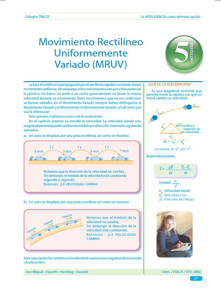 5 MRUV Teoria PDF | PDF | Movimiento (física) | Velocidad