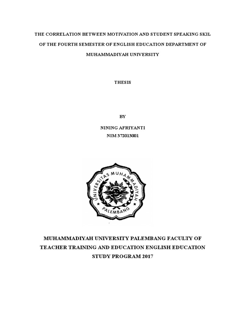 THE CORRELATION BETWEEN MOTIVATION AND STUDENT SPEAKING SKILs | PDF ...