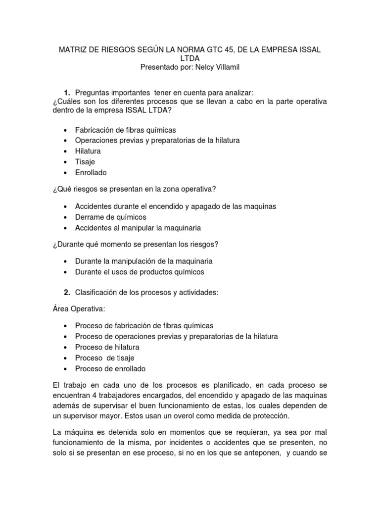 Matriz de Riesgos según GTC 45 | PDF | Salud y bienestar | Medicina