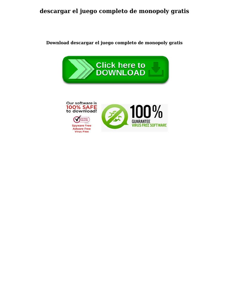 Descargar El Juego Completo de Monopoly Gratis