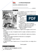 Evaluación de Comprensión Lectora 2do Primaria