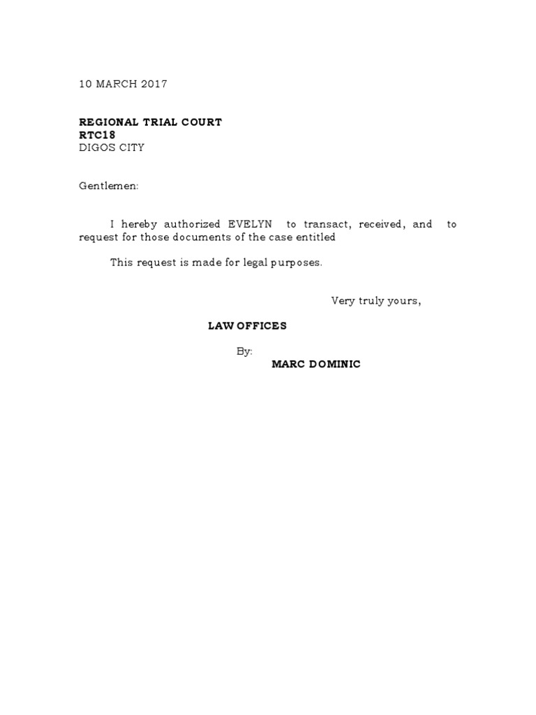 Authorization for Legal Document Request | PDF