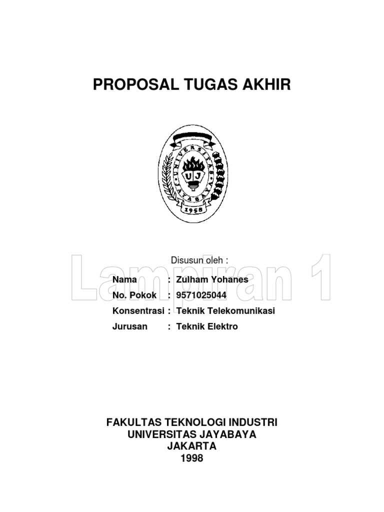 Contoh Format Proposal Tugas Akhir(S1)