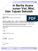 Contoh Berita Acara Penyusunan Visi Misi Dan Tujuan Sekolah