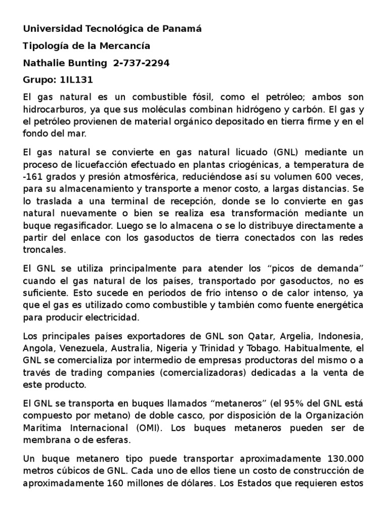 Transporte de Gas Licuado | PDF | Gas natural licuado | Gas natural
