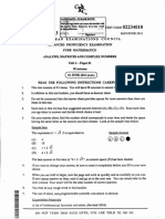 2011 Cape Mathematics Unit 2 P1 (MC) Answers