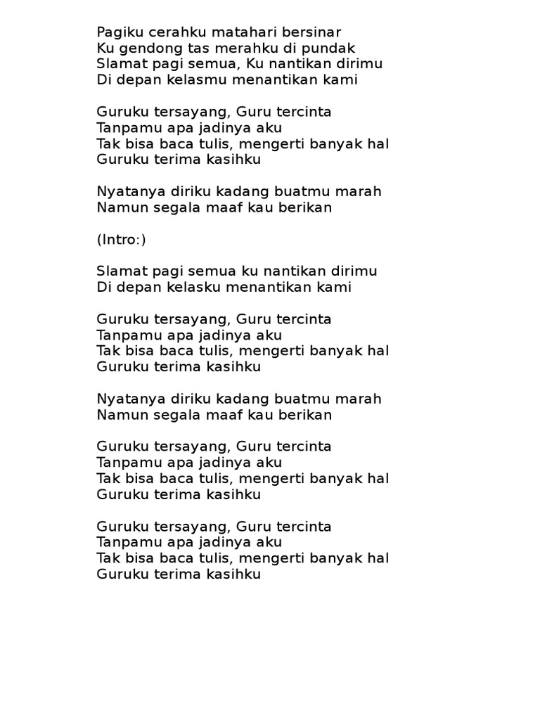 Lirik Lagu Pagiku Cerah | PDF