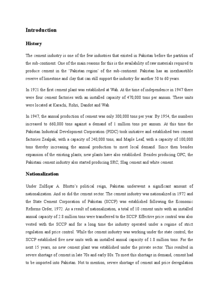 Overview of Pakistan's Cement Industry | PDF | Excise | Taxation
