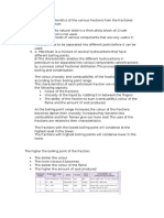 Describe The Characteristics of The Various Fractions From The Fractional Distillation of Petroleum