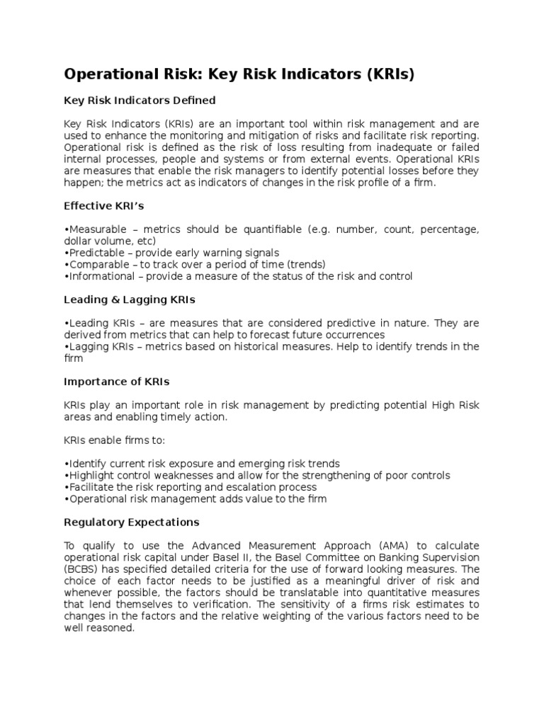 A Comprehensive Guide to Establishing an Effective Key Risk Indicator ...