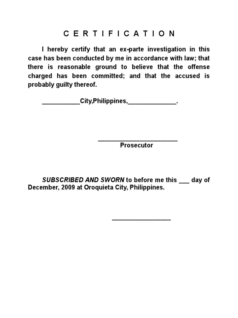 Sample Inquest Cert. | PDF | Politics