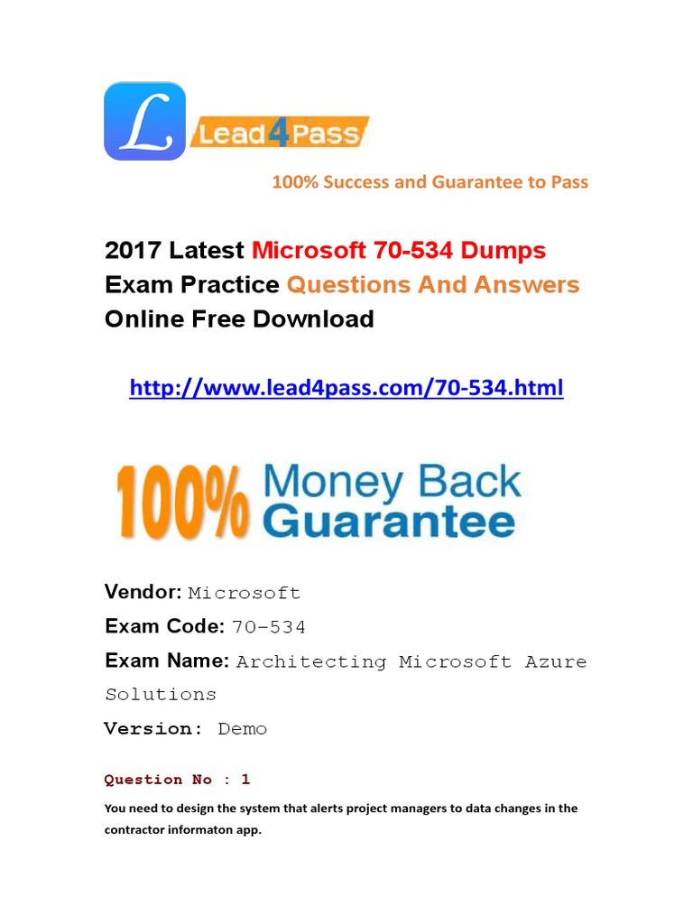 latest-lead4pass-70-534-exam-questions-free-update-pdf-microsoft