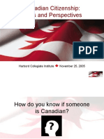 Canadian Citizenship: Facts and Perspectives: Harbord Collegiate Institute November 25, 2005