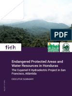 Endangered Protected Areas and Water Resources in Honduras