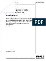 (BS 5955-8-2001) - Plastics Pipework (Thermoplastics Materials) - Specification For The Installation of Thermoplastic Pipes and Associated Fittings For Use in Domestic Ho