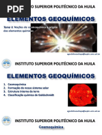 Tema 5. Noções de Cosmoquímica e Origem Dos Elementos Químicos