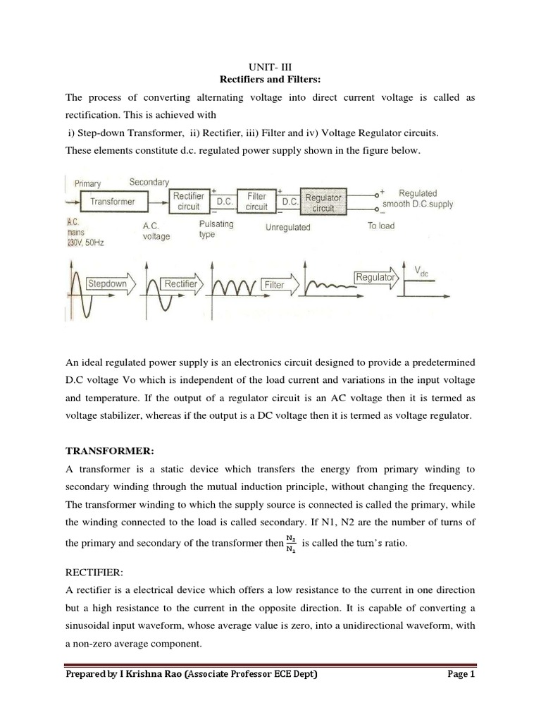 Rectifiers and Filters Explained PDF Rectifier Electronic Filter