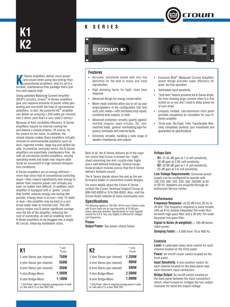 K1 y K2 Datasheet.pdf Amplifier Audio Electronics