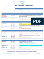 Monthly Schedule - June 2017: Monday 5 Bank Holiday Drop in Closed