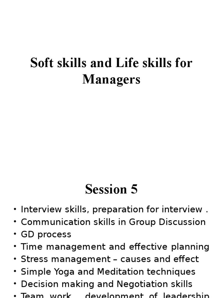 Essential Soft Skills for Managers | PDF | Time Management ...