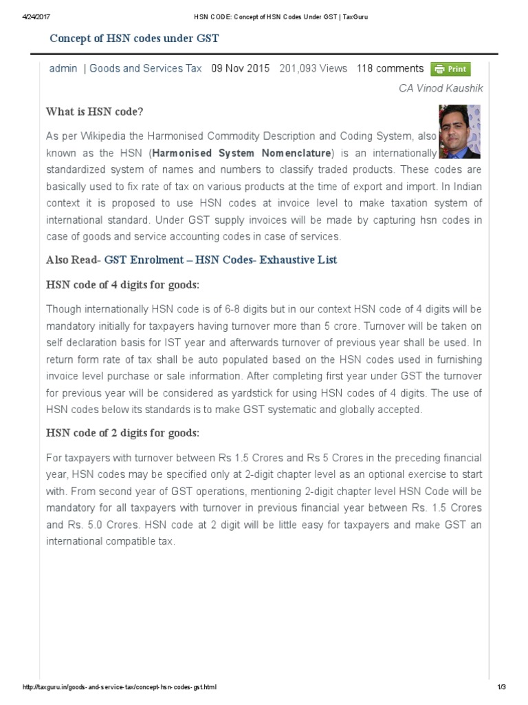HSN Codes in GST Explained | PDF | Taxation | Taxes