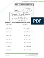 Chapter 7: Algebraic Expression: Resources