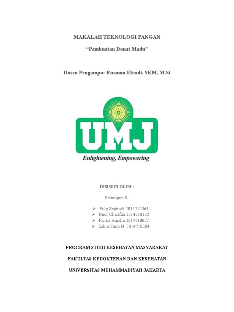 Makalah Tekpang Donat Madu