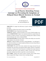 Comparison of Passive Stretching Versus Massage on Preventing the Symptoms of Delayed Onset Muscle Soreness in Normal Adults.