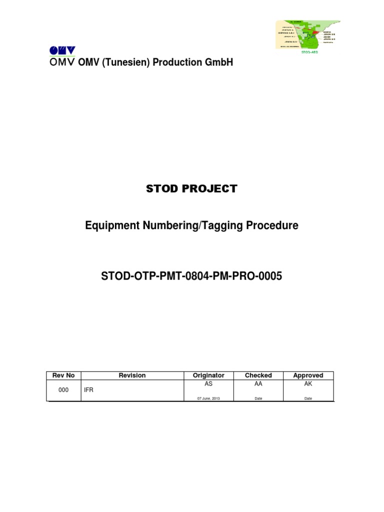 STOD OTP PMT 0804 PM PRO 0005 Equipment Numbering Tagging Procedure