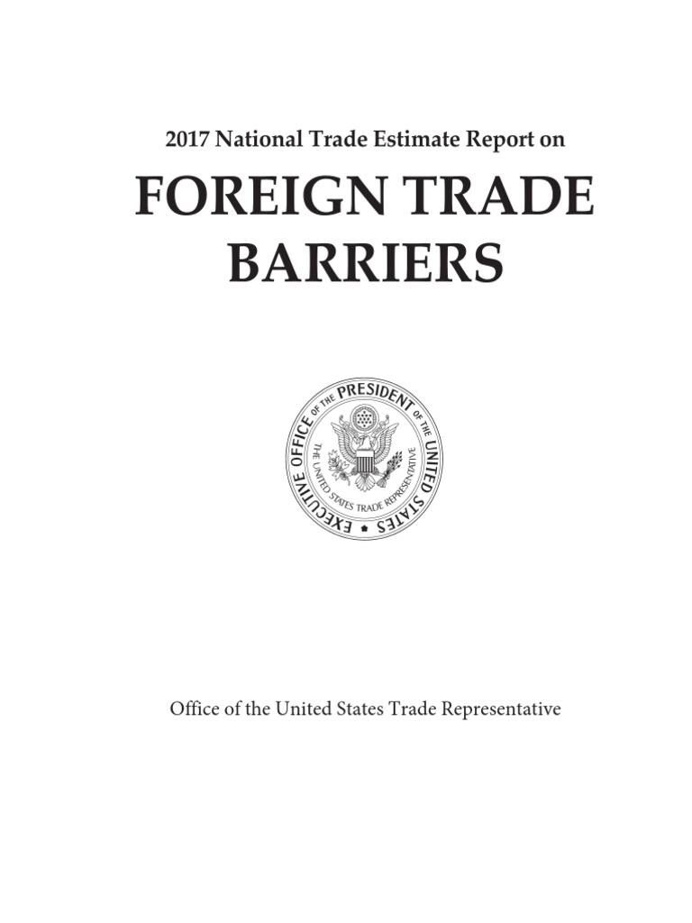 National Trade Estimate Foreign Trade Barriers PDF Voice Over Ip