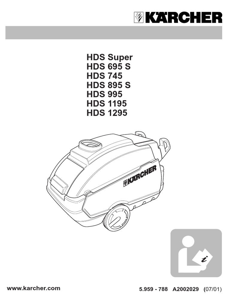 Karcher Manual HDS Super 745 User Manual PDF | PDF | Pump | Valve