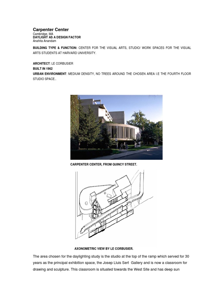 Daylighting Design in Carpenter Center | PDF | Art Media | Building ...