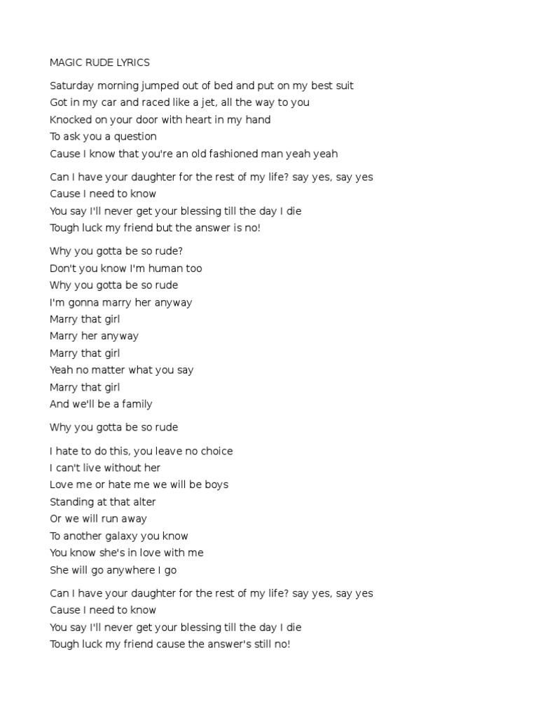 Magic Rude Lyrics Magic rude lirik mp3 ✖. magic rude lyrics
