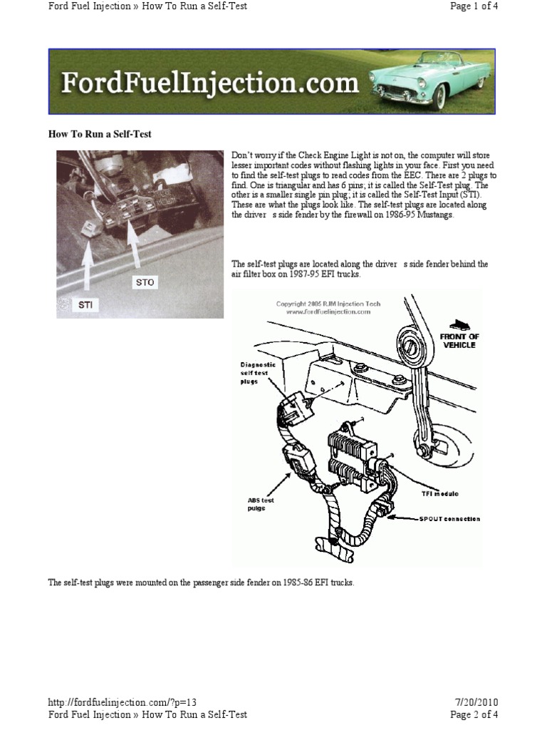 Ford OBD1 Codes and Procedure Fuel Injection Transmission (Mechanics)