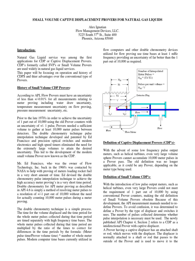 Small Volume Captive Displacement Provers For Natural Gas Liquids | PDF ...
