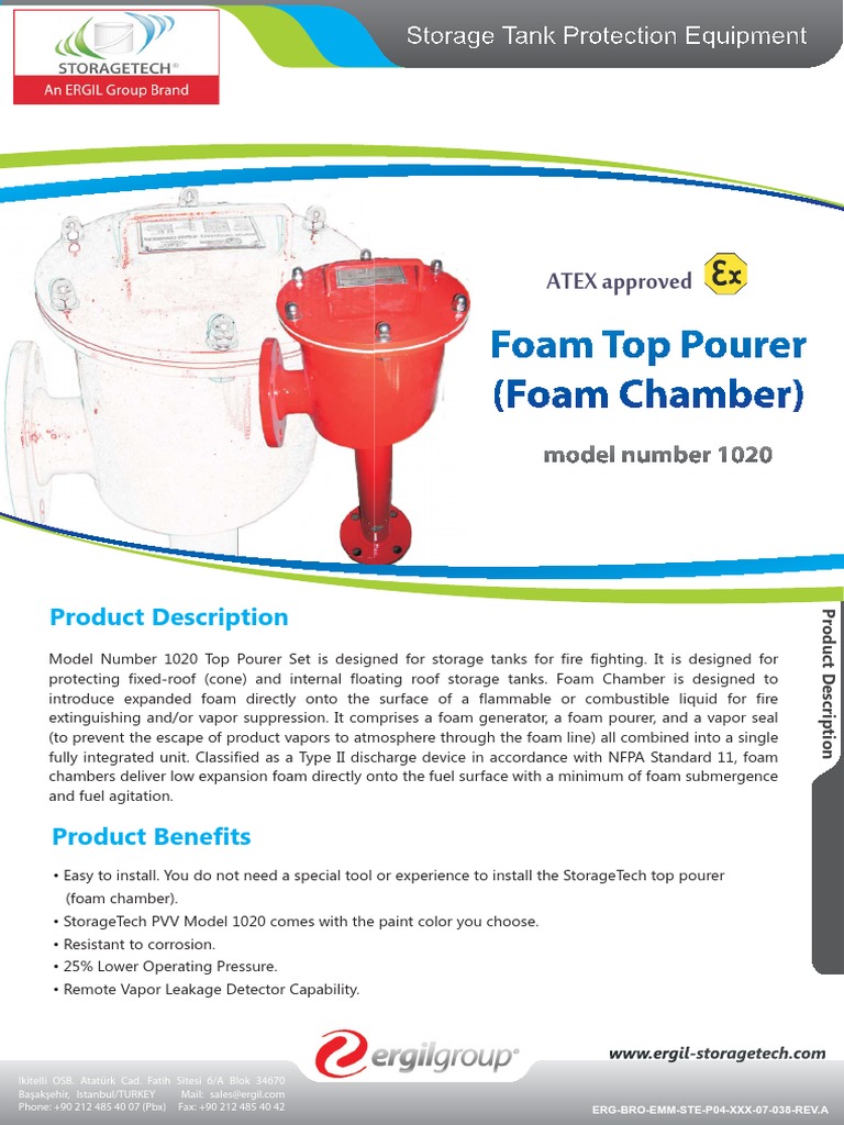 ATEX Approved Top Pourer Set for Storage and Fire Protection of Fixed