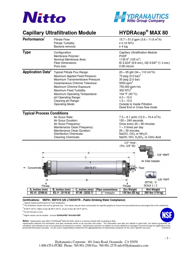 Capillary Ultrafiltration Module Hydracap Max 80: Performance | PDF ...