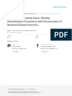 Association of Initial Twice-Weekly Hemodialysis Treatment With Preservation of Residual Kidney Function..