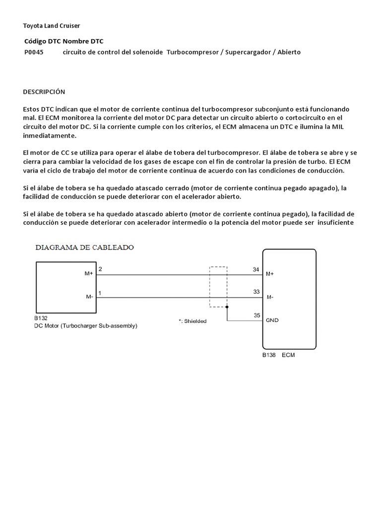 DTC - P0045 - Toyota Land Cruiser | PDF | Turbocompresor ...