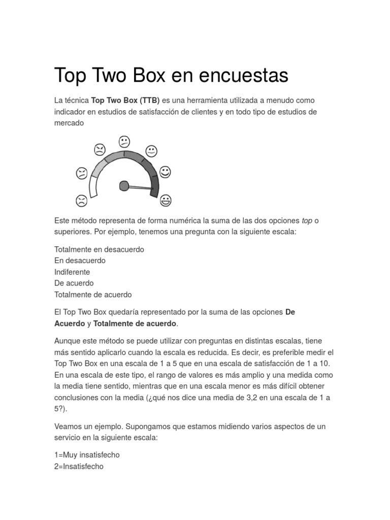 Método Top Two Box en encuestas | PDF