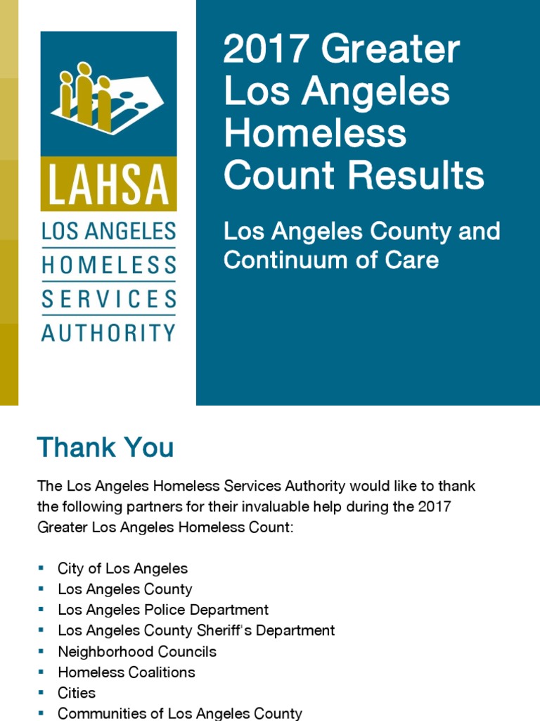 2017 Los Angeles Homeless Count Results | PDF | Los Angeles County ...