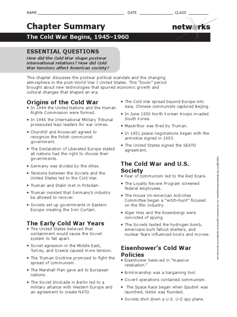Netw Rks Chapter Summary: Essential Questions | PDF | Harry S. Truman ...