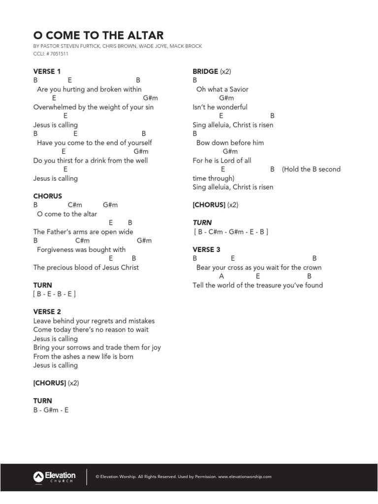 O come to the altar chords pdf pdf christian behaviour and