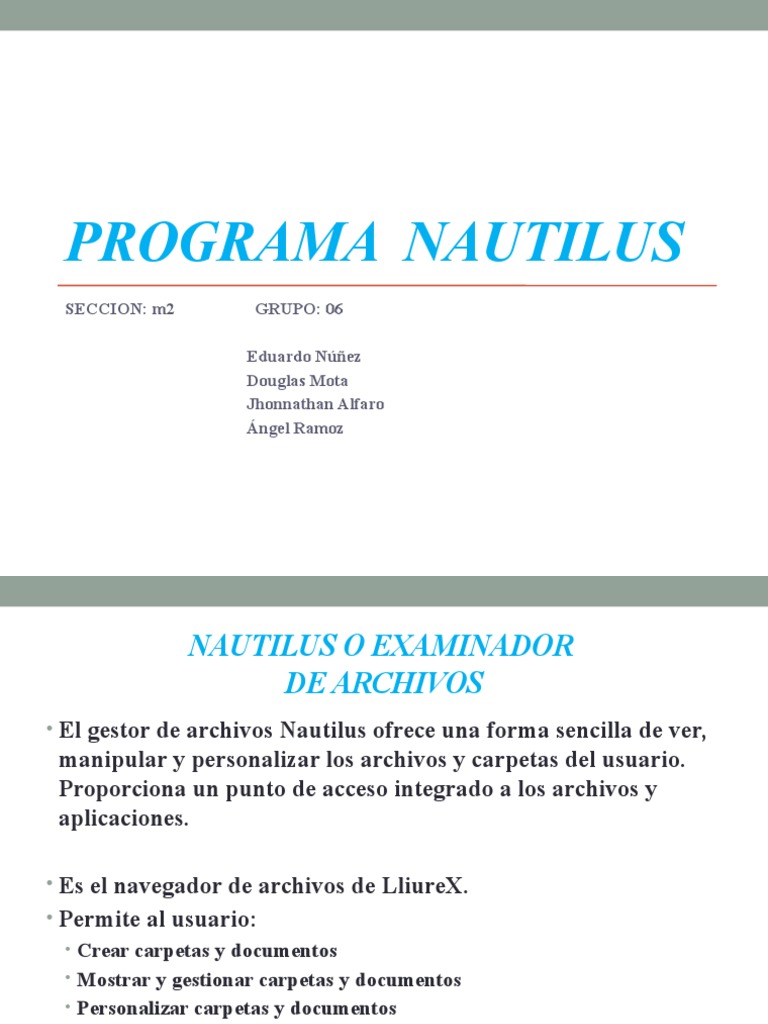 Programa Nautilus | PDF | Archivo de computadora | Point and Click
