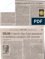 Humor Flares Throught Portrait of Icy Scientist in Ian McEwan's Solar