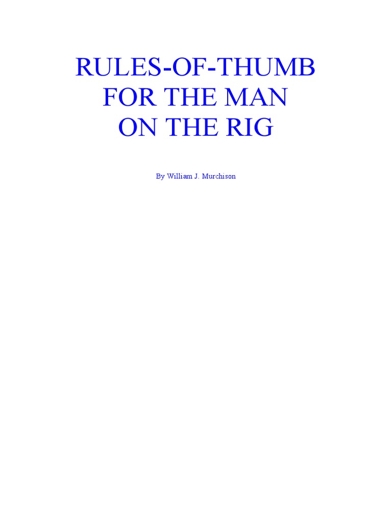 Rules of Thumb PDF Casing (Borehole) Barrel (Unit)