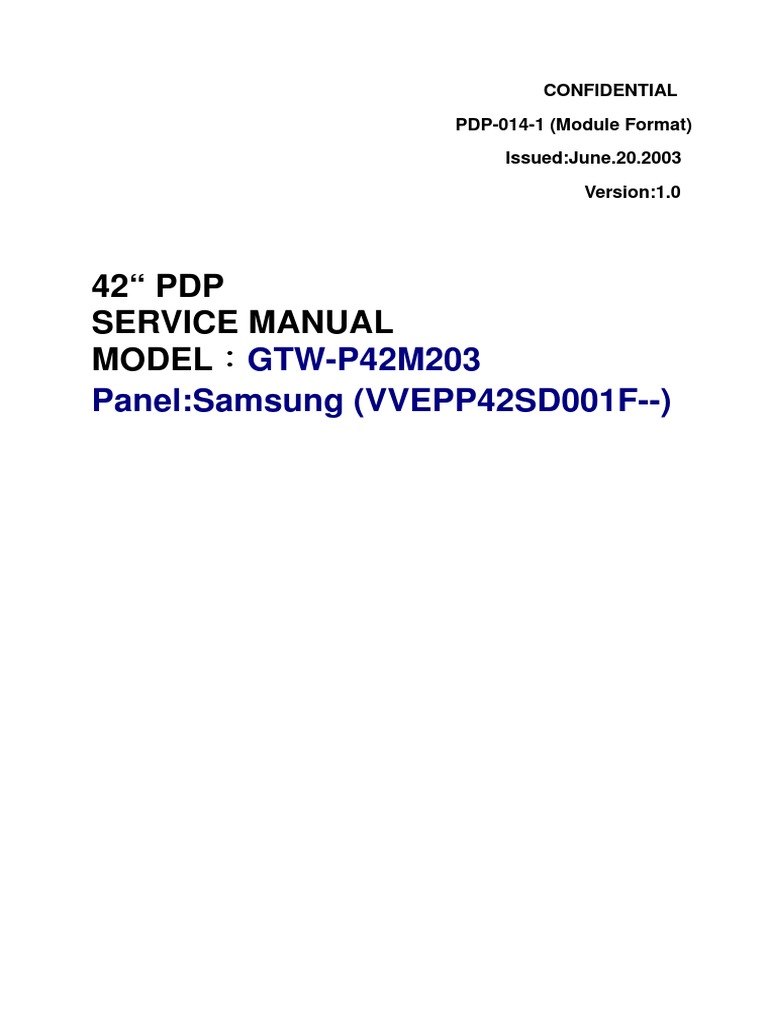 Gateway GTW-P42M203 Plasma TV Service Manual.pdf | Rgb Color Model | Video