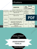 Table of Specifications: Comprehensio N