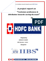 A Project Report On: Customer Preference & Attributes Towards Saving-Account