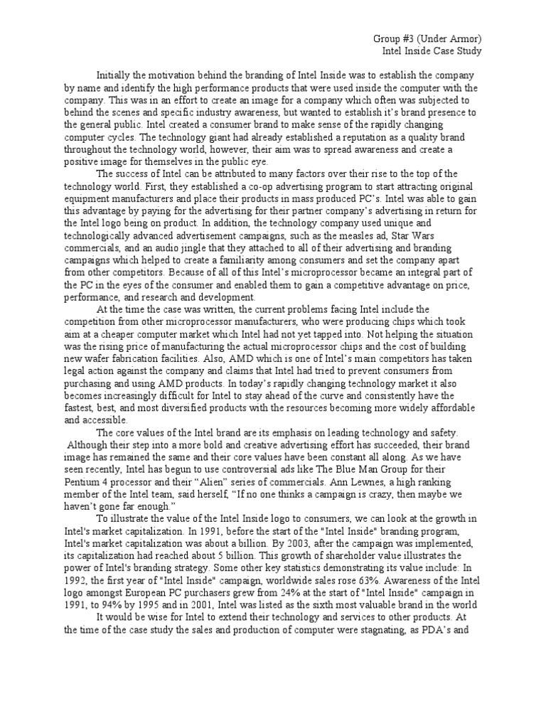 Intel Inside Case Study | PDF | Intel | Brand